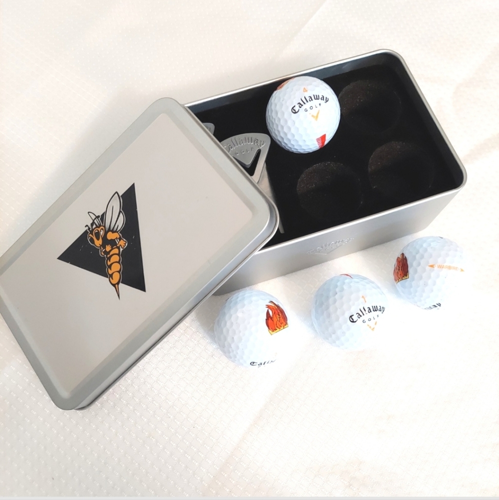 Callaway Golf Balls Divot Ball Marker Set Yellow Jackets Enjoy the Game 2002